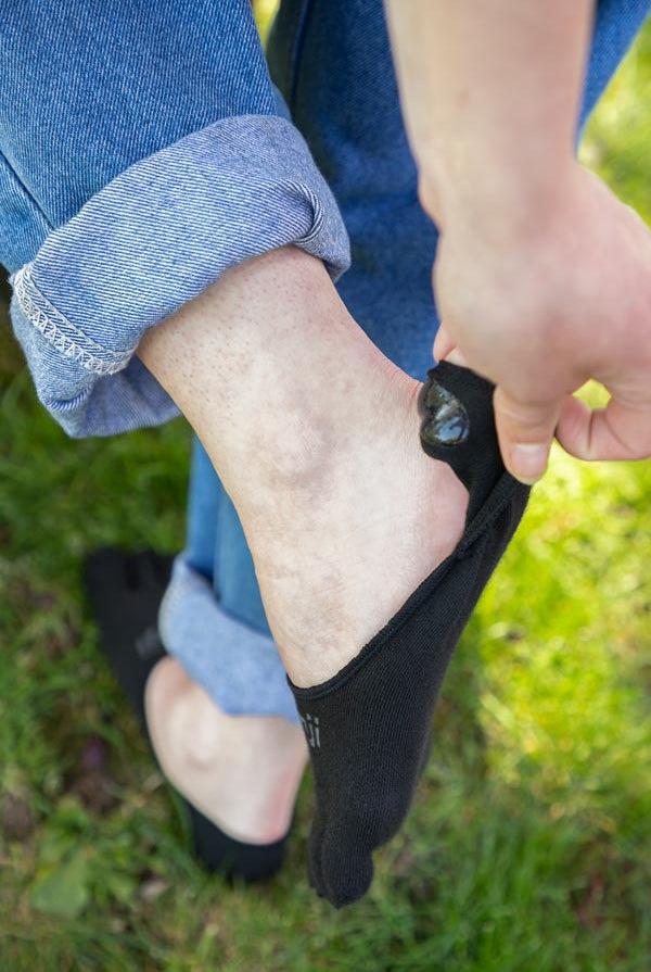 Lightweight Hidden Toe Socks - Black - Large