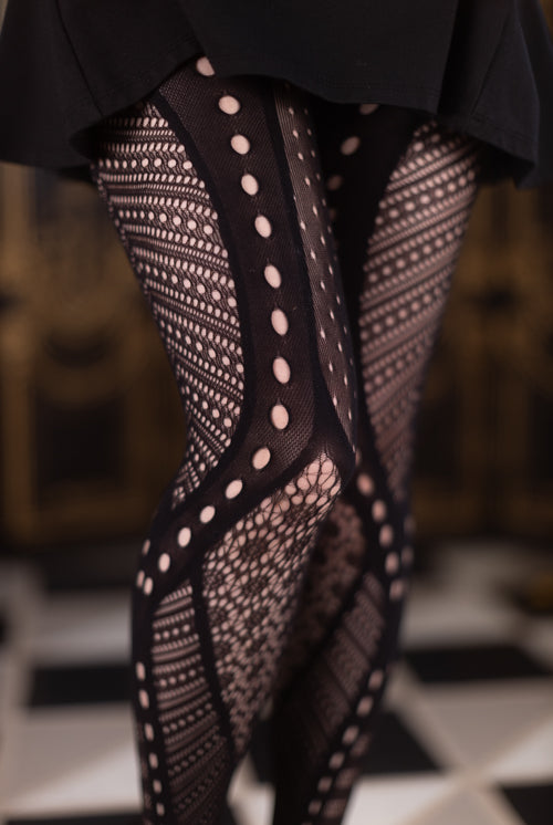 Melange of Patterns Net Tights