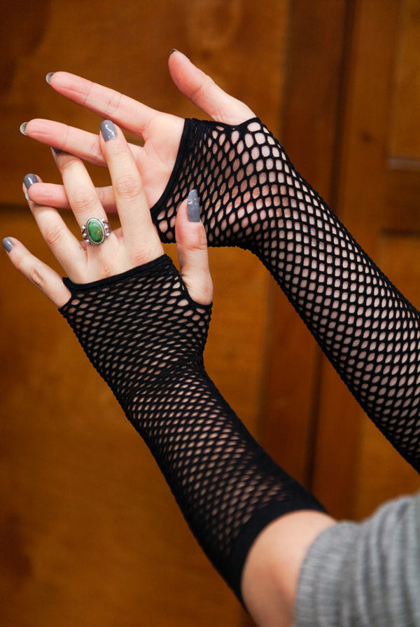 Triangle Net Arm Warmers - Black