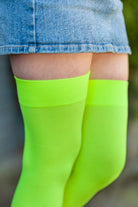 Opaque Nylon Stockings - Neon Green