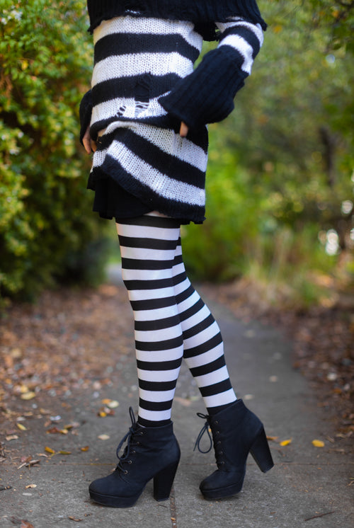 Wide Striped Tights