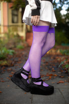 Fishnet Thigh High - Purple