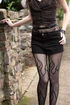 Flame Net Tights - Black