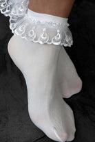 Lace Ruffle Anklet - White