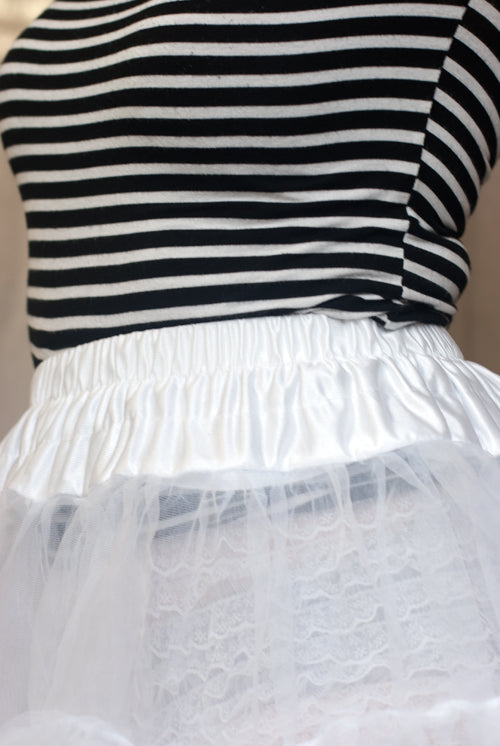 Plus Size Layered Tulle Petticoat - White - 1x-2x