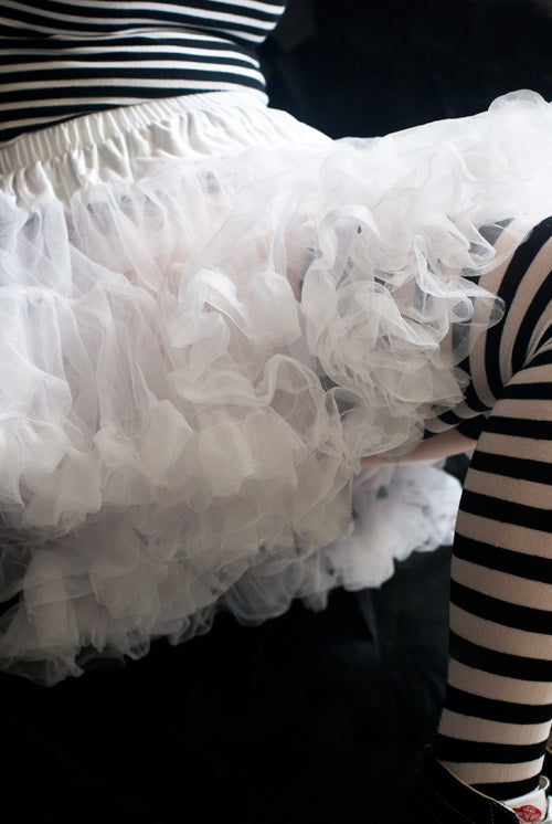 Plus Size Layered Tulle Petticoat - White - 1x-2x