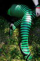 Striped Tights - Black & Kelly