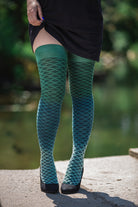 Extraordinary Mermaid Dip Dye Thigh High - Sea Green