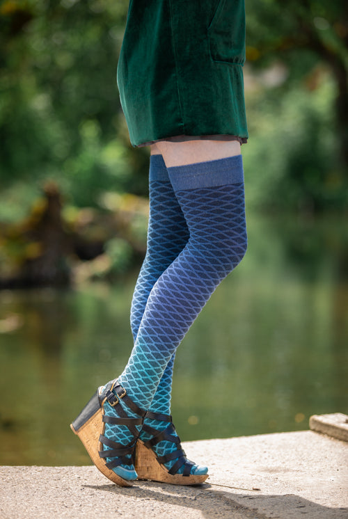 Extraordinary Mermaid Dip Dye Thigh High - Ocean