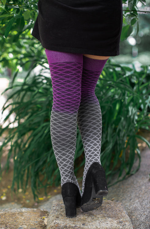 Mermaid Dip Dyed Extraordinary Thigh High - Storm Cloud