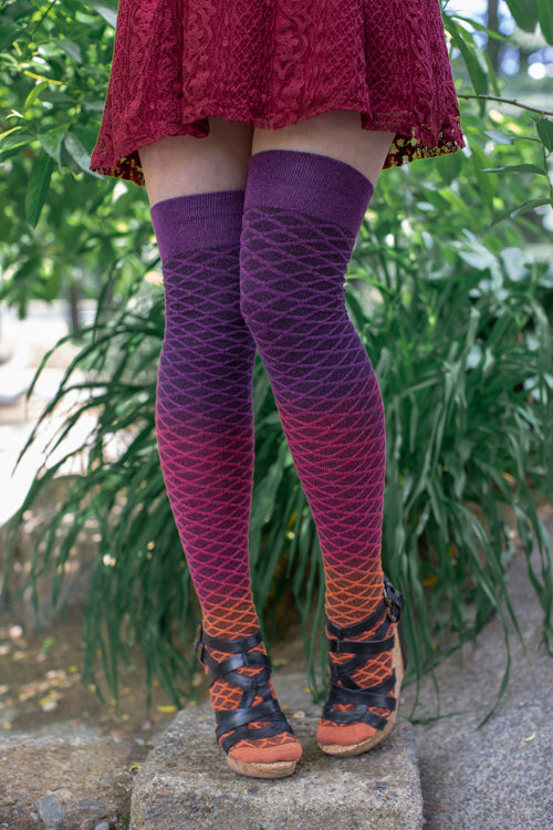 Mermaid Dip Dyed Extraordinary Thigh High - Sunset