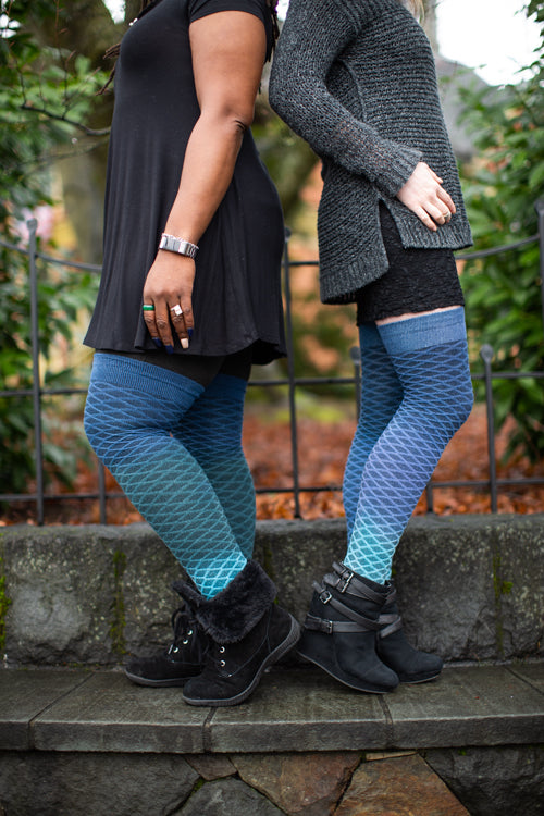 Mermaid Dip Dyed Extraordinary Thigh High - Ocean