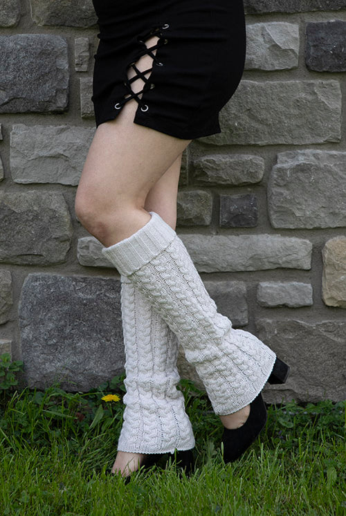Country Weekend Leg Warmers - White Sand