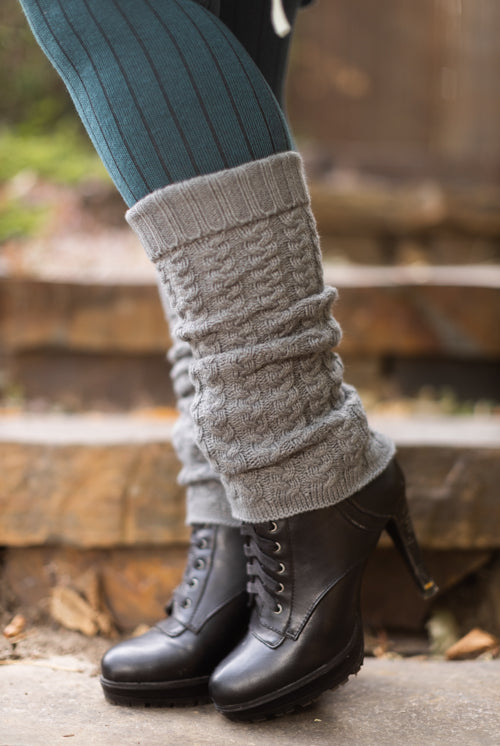 Country Weekend Leg Warmers- Peppercorn