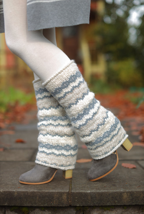 Park City Leg Warmers - Slate/Cream
