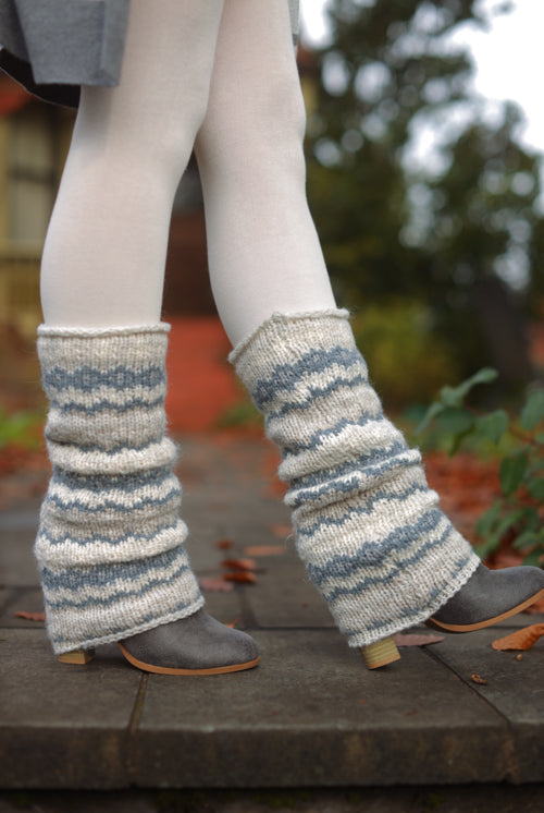 Park City Leg Warmers - Slate/Cream