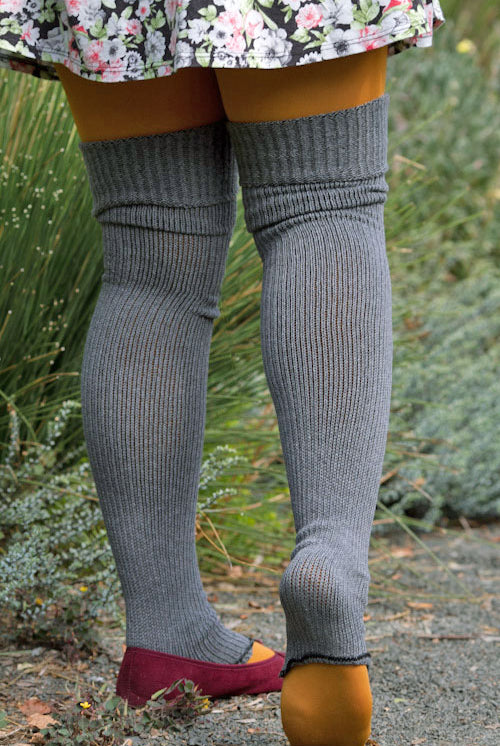 Long Cuffable Scrunchable Leg Warmers - Charcoal