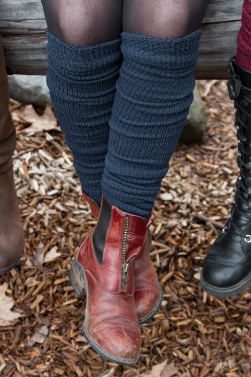 Long Cuffable Scrunchable Socks - Navy