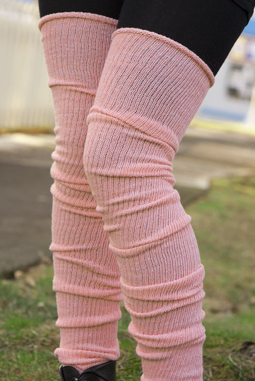 Long Cuffable Scrunchable Socks - Pink
