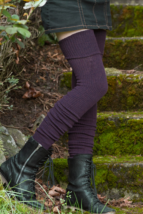 Long Cuffable Scrunchable Socks - Plum