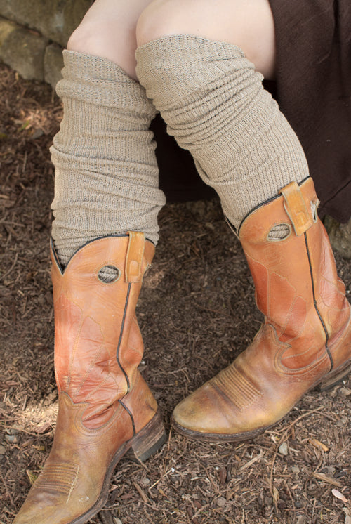 Long Cuffable Scrunchable Socks - Sand