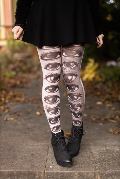 Brigitte Printed Tights - Extra Small