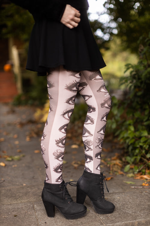 Brigitte Printed Tights - Extra Small