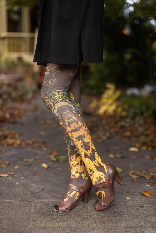 L'Ile Au Trésor Printed Tights - Extra Small
