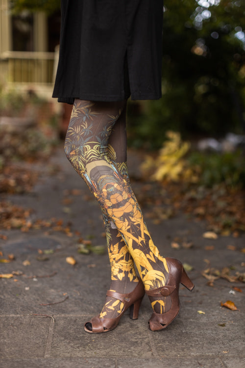 L'Ile Au Trésor Printed Tights - Extra Small