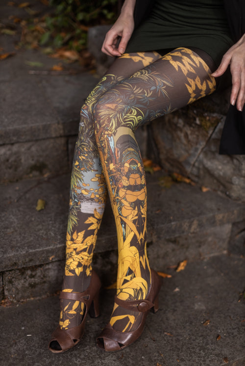L'Ile Au Trésor Printed Tights - Extra Small