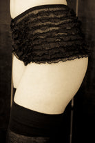 Micromesh Lace Ruffle Tanga Short - Black