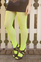 Fishnet Seamless Pantyhose - Neon Green