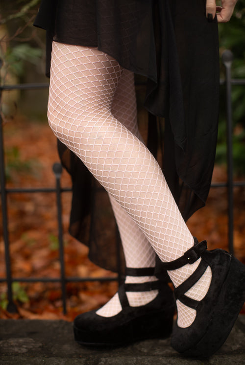 Mini Diamond Net Pantyhose - Baby Pink