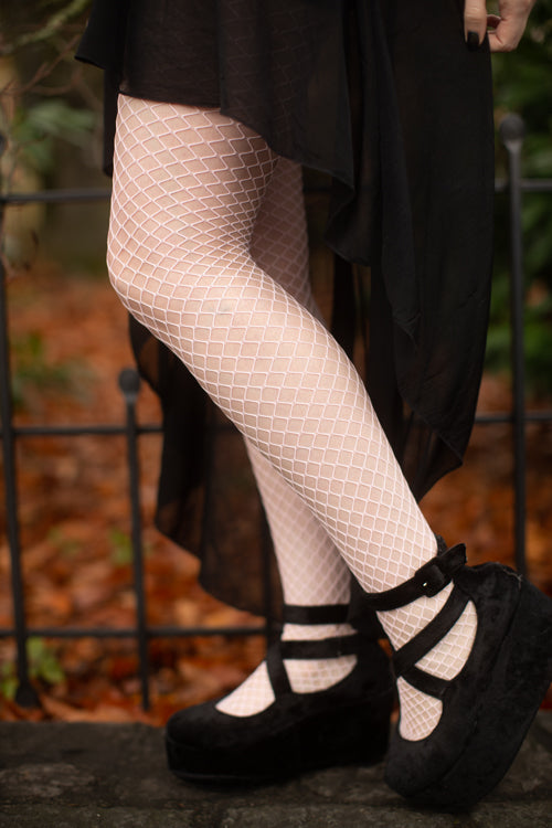 Mini Diamond Net Pantyhose - Baby Pink