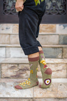 Forest Mushrooms Crew - Heather Green - Large