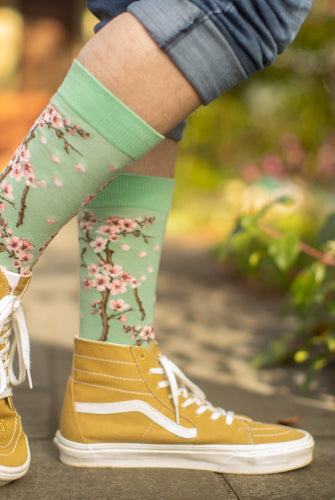 Cherry Blossom Crew - Cameo Green - Large