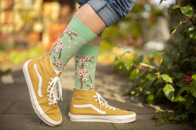 Cherry Blossom Crew - Cameo Green - Large