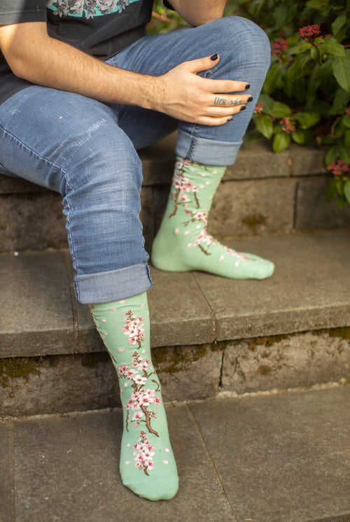 Cherry Blossom Crew - Cameo Green - Large