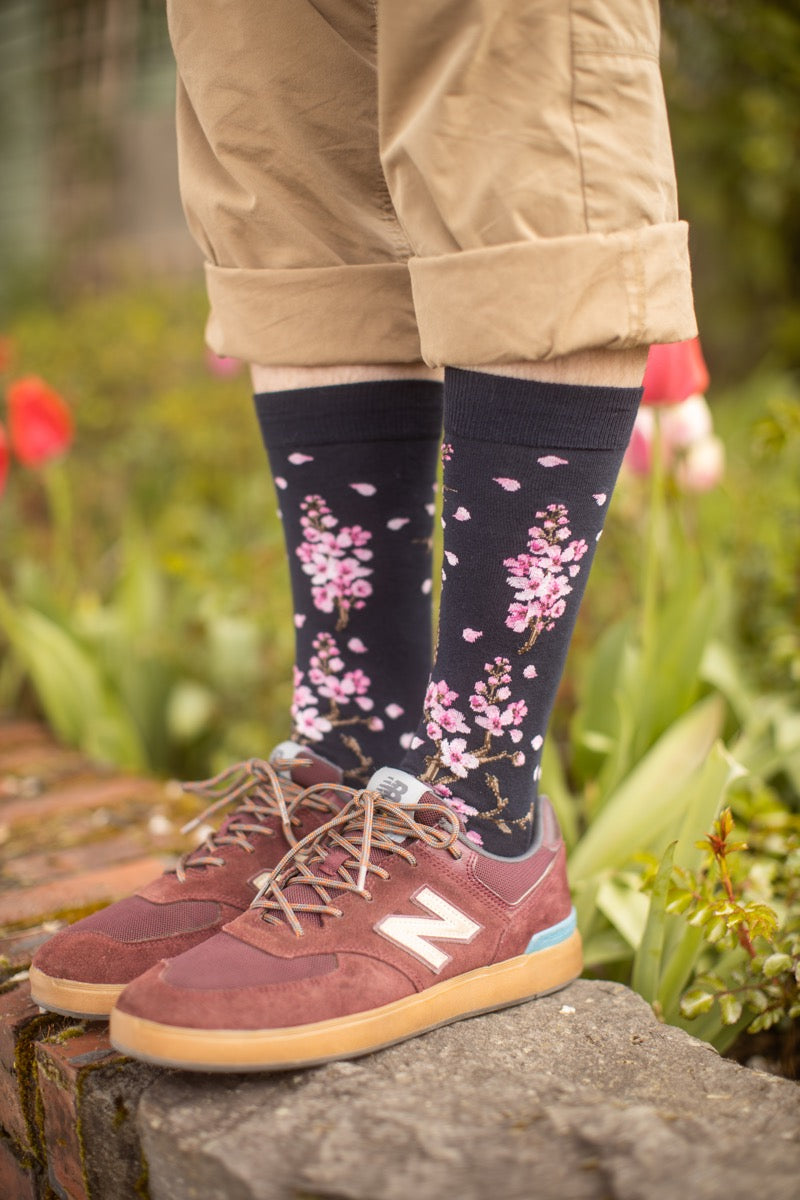 Cherry Blossom Crew - Deep Navy - Large