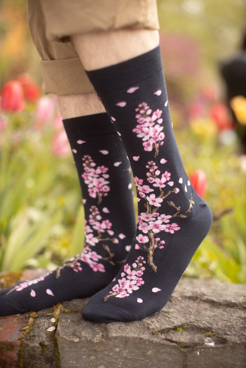 Cherry Blossom Crew - Deep Navy - Large