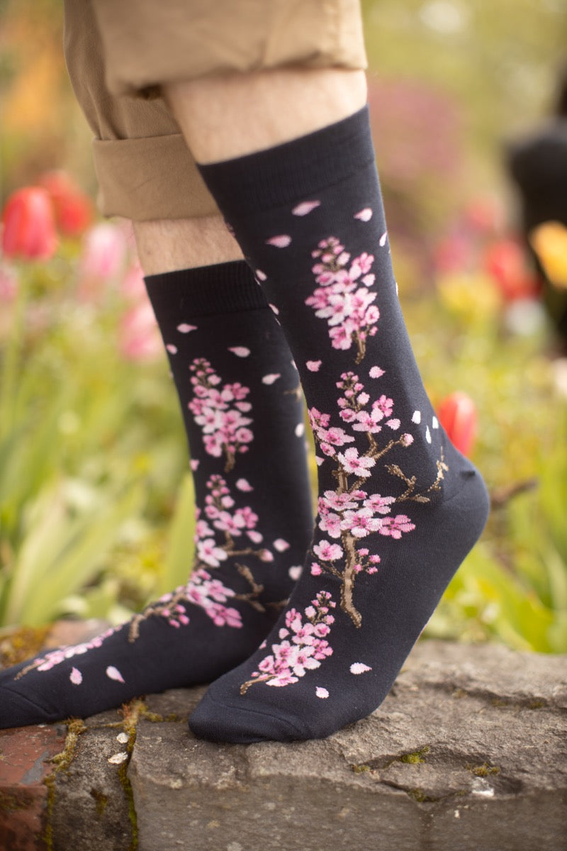 Cherry Blossom Crew - Deep Navy - Large