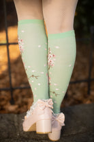 Cherry Blossom Knee High - Cameo Green