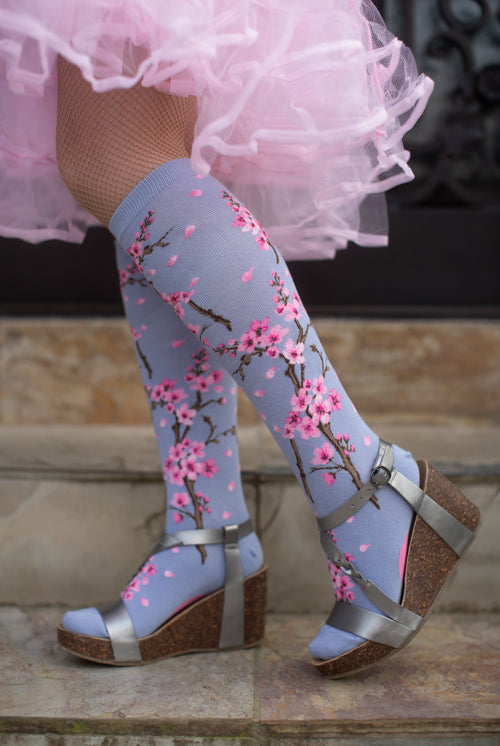 Cherry Blossom Knee High - Lilac