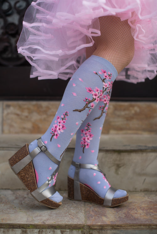 Cherry Blossom Knee High - Lilac