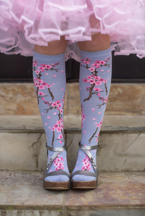 Cherry Blossom Knee High - Lilac