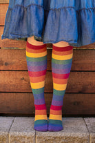 Heather Rainbow Striped Knee High