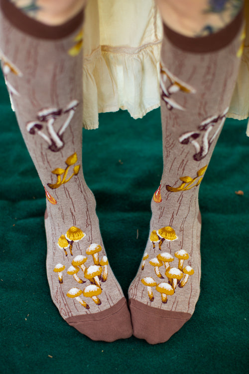 Forest Mushrooms Knee High - Heather Mushroom