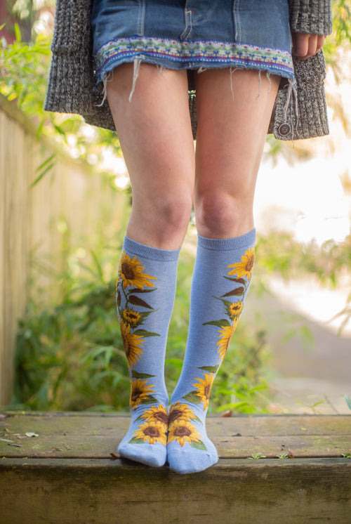 Sunflower Knee High - Heather Cornflower