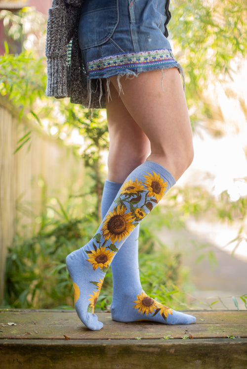 Sunflower Knee High - Heather Cornflower