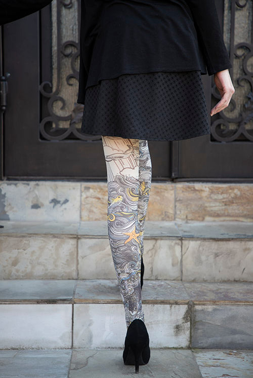 Sous Le Vent Printed Tights - Medium